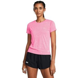 Under Armour UA Launch Splatter SS, Fluo Pink/Reflectief, XL