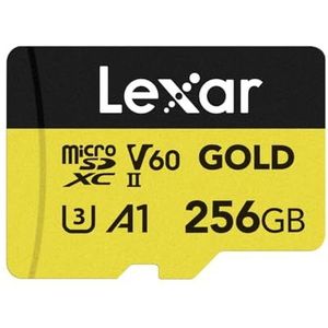 Lexar - GOLD - Micro SD-kaart - 256 GB - UHS-II - V60 - Leesbaar tot 280 MB/s