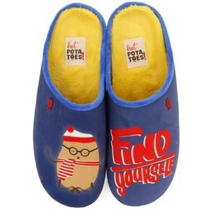 Hot Potatoes - Falsburg - Herenslipper - Marineblauw - Gerecycled Polyester - Natuurlijk Rubber
