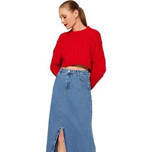 Trendyol FeMan Regular fit Basic Crew Neck Knitwear Trui, Rood, M, Rood, M