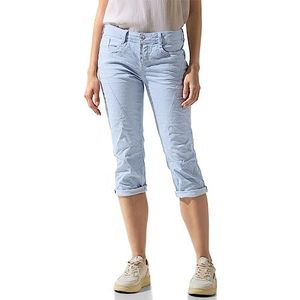 Street One Casual fit 3/4 jeans voor dames, Lichtblauw gestreept gewassen, 25W x 22L
