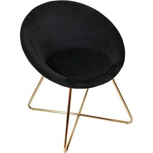 THE HOME DECO FACTORY Stoel Karl, zwart, velours, 64 x 62,5 x 74 cm