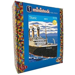 Ministeck 38813 - Mozaïek Titanic, ca. 66 x 53 cm groot wasbord met ca. 8.000 kleurrijke steentjes, knijpplezier voor kinderen vanaf 8 jaar.