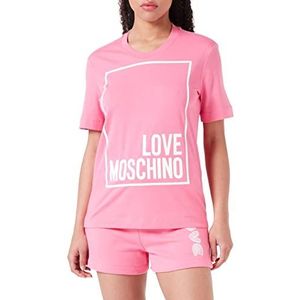 Love Moschino Dames Regular Fit Short-Sleeved T-Shirt, Fuchsia, 48, fuchsia, 48