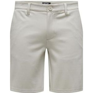 ONLY & SONS Mannelijke chino shorts normale snit middelhoge taille shorts, moonstruck, L