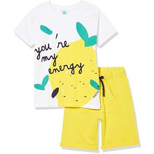 Geel Citroen Jersey T-shirt en Bermuda's Set voor JONGEN Gezond Leven, Geel, 9 maanden