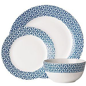 Avie Casablanca Diner Set, 12-Stuks - Blauw