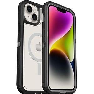 OtterBox Defender XT-hoes voor iPhone 14 Plus met MagSafe, schokbestendig, valbestendig, ultrarobuust, 5x getest volgens militaire standaard, Transparant/Zwart