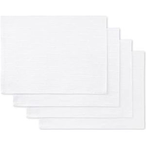 Martha Stewart Honingraat Moderne Boerderij Omkeerbare Placemat 4-Pack Set, Wit, 13""x17.5