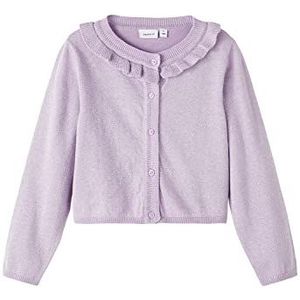 Name It Girl's Nmfhaluna Ls Knit Card Cardigan Sweater, Orchid Bloom, 98 cm