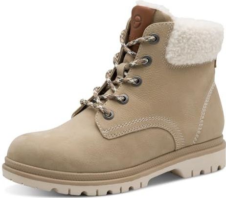 Tamaris - Veterlaarsjes - Cappuccino - Effen - Leer