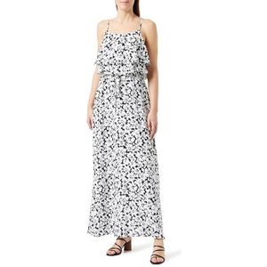 COBIE Maxi-jurk voor dames, met bloemenprint, zwart, wit, S