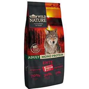 Dehner Wild Nature Volwassen droogvoer voor honden, mono-eiwit, eend, 12 kg