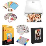 KODAK Step Printer, draadloze mobiele fotoprinter met ZINK-technologie en gratis KODAK-app voor iOS en Android (wit) geschenkpakket