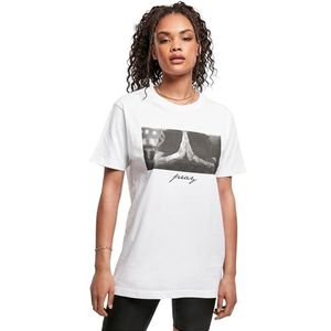Mister Tee Le Papillon Oversized T-shirt voor dames, wit, 3XL