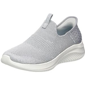 Skechers Ultra Flex 3.0 Smooth Step Sneakers voor meisjes, Licht Grijs Knit Jersey Trim, 36.5 EU