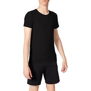 CALIDA Heren Pure & Style T-shirt ronde hals functioneel ondergoed, zwart, 52/54 NL