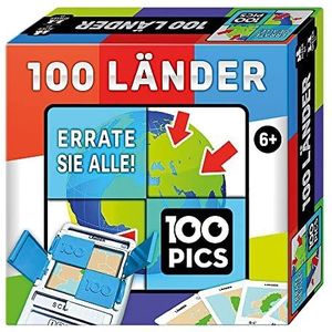 100 PICS 20208048 Quizspel, landen, educatief spel voor het hele gezin, brainteaser, reisspel voor volwassenen en kinderen vanaf 6 jaar
