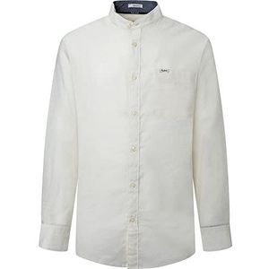 Pepe Jeans Heren LEVENSHULME Shirt, Off White, M, Wit, M