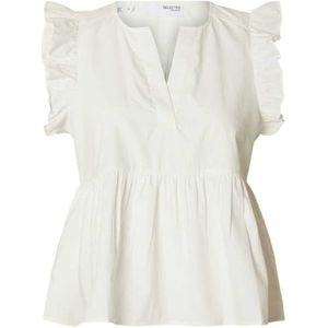 SELECTED FEMME SLFBLAIR-IDA SL TOP NOOS, wit (snow white), 38