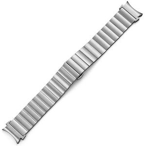 SYSTEM-S Armband 20 mm van metaal voor Samsung Galaxy Watch 4 smartwatch in grijs, metallic/grijs, Eine Grösse