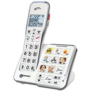 Geemarc AMPLIDECT 595 draadloze senioren telefoon antwoordapparaat, Wit