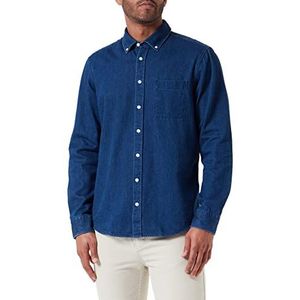 Seidensticker Men's Regular Fit shirt met lange mouwen, donkerblauw, M, donkerblauw, M