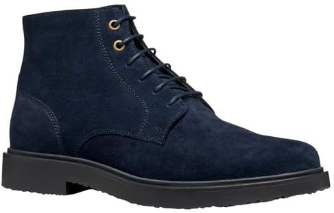GEOX - Veterlaarzen - Navy - Leer - Blokhak - Flexibele Zool