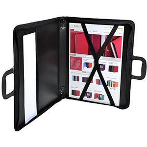 Clairefontaine ZPC-A2Z Press Book tekenmap (PP, ritssluiting, handgreep, binnenin elastieken, beschermkappen om neer te zetten, voor DIN A2, 42 x 59,4 cm) zwart
