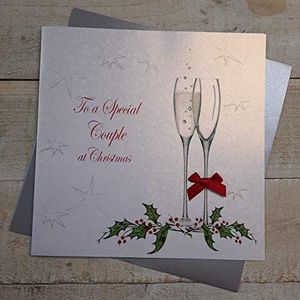 White Cotton Cards XC10 kerstkaart met opschrift ""To a Special Couple At Christmas"", handgemaakt, groot formaat, wit