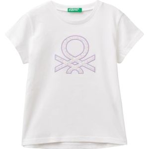 United Colors of Benetton T-shirt voor meisjes en meisjes, Wit, 110