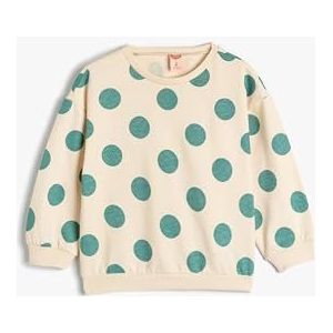 Koton Babygirls katoenen sweatshirt met polkadots, lange mouwen, ronde hals, beige design (0d5), 18-24 Monate