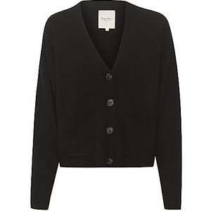 Part Two Damesvest, casual, pasvorm, lange mouwen, V-hals, zakken, knoopsluiting, dames, Zwart, L