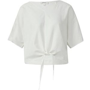 Blouse - Relaxed-fit - Linnenmix - V-hals - Geknoopte Details