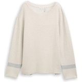 Tom Tailor - Gebreide Trui - Beige Melange - Mini Argyle - Lange Mouwen