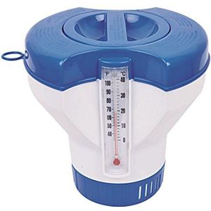 Jilong chloor doseerder Ø 22,8 cm pool doseerdrijver met thermometer zwembad chemicaliën dispenser voor zwembad chloor tabletten Ø 7,5-10,5 cm