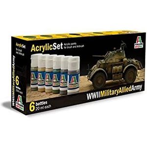 Italeri 510000440 - acryl set WWII Military Allied Army, 20 ml (verpakking van 6)