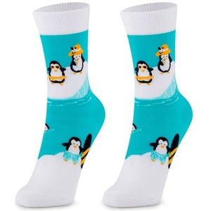 Kylie Crazy Pak sokken halve schacht maat 28-35 pinguïn, Meerkleurig, 28-35