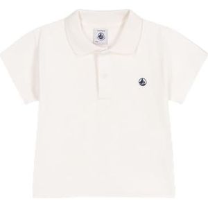 Petit Bateau Poloshirt met korte mouwen voor jongens, Wit, 24 Maanden