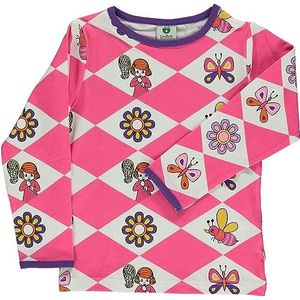 T-shirt LS. Harlequin Butterfly & Bee, roze, 80 cm