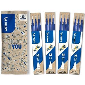 Pilot Pen PILOT FriXion rollerball vulling 0.7, navullingen, set van 12-4 stuks (blauw), blauw, 4 dlg, FLW550525