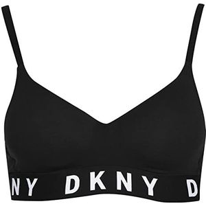 DKNY Gezellige Boyfriend Draadloze Push-up-beha voor dames, Zwart/Wit, S