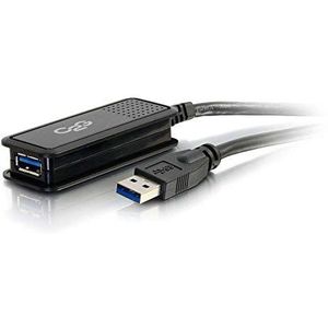 Legrand - C2G USB A Male naar A Female High-Speed verlengkabel, 5 meter USB-verlengkabel 4,9 m, zwarte USB lange verlengkabel, 1 telling, C2G 39939
