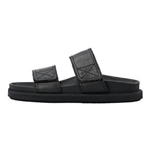 CA'SHOTT A/S CASKIMMI Velcro Leather Slide Sandalen voor dames, zwart, 41 EU, zwart, 41 EU