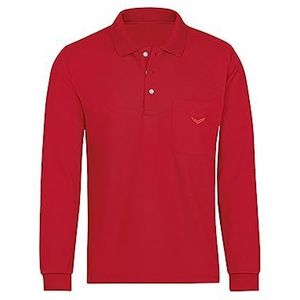 Trigema Poloshirt voor heren met lange mouwen, rood (kers 036), L