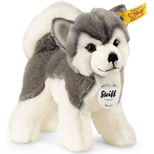 Steiff Bernie Husky 104985 Pluche hond staand, hondenknuffeldier voor kinderen, zacht en wasbaar, grijs/wit