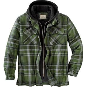Legendary Whitetails Heren Maplewood Hooded Shirt jas, Army Green Plaid, 4X-Large