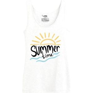 Republic Of California Tanktop voor dames, Wit, M