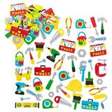 Baker Ross ET465 Tool Box schuimstickers (12 stuks) Zelfklevende gezwollen plakboekstickers