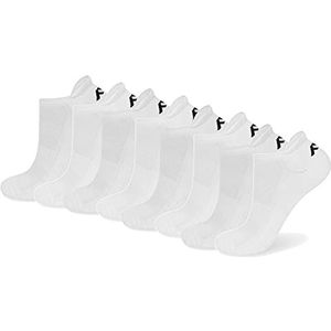 FM London Sportsokken voor heren, 8 stuks, 100% katoen, gemiddeld gewicht, getailleerd, wit, 35/38 EU